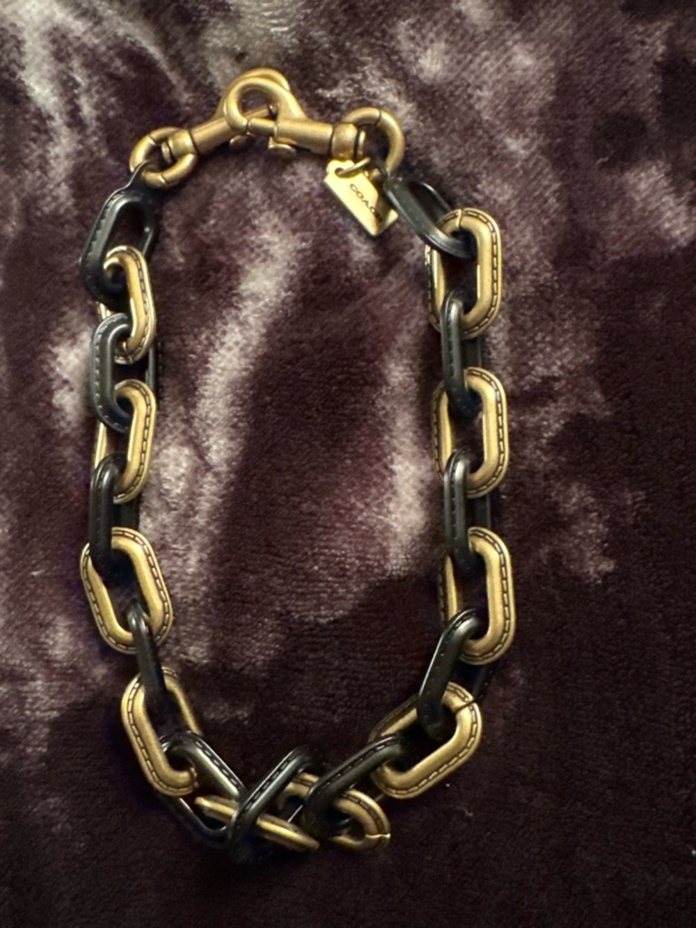 Coach Two-Tone Link Black and Gold chain